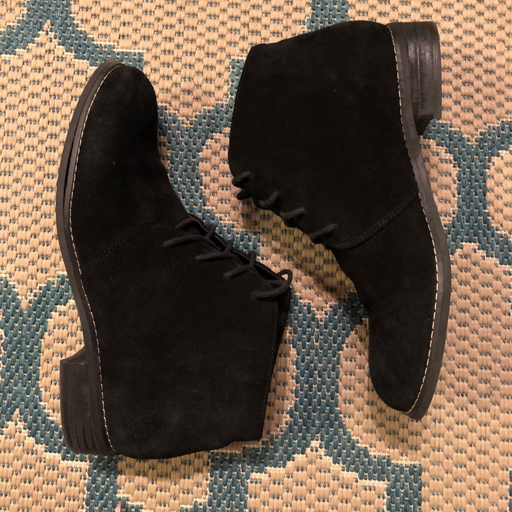 Blondo Rayann Waterproof Suede Ankle Boots Booties Black Size 6.5